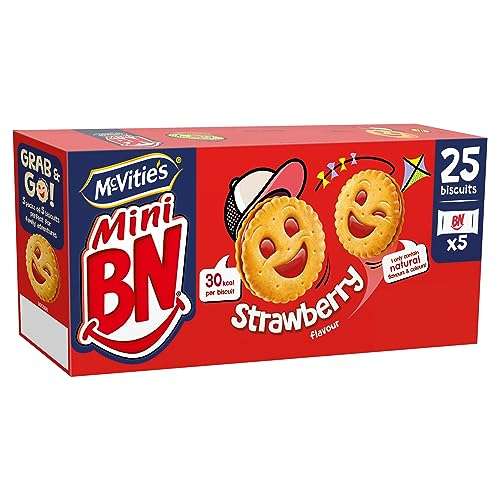 McVitie's Mini BN Strawberry Mini Snacks Bags, 5 x 35g