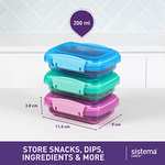Sistema Lunch Food Storage Containers | 200 ml | Small Snack Pots | BPA-Free Plastic | Assorted Colours | 3 Count £5.39 @ Amazon