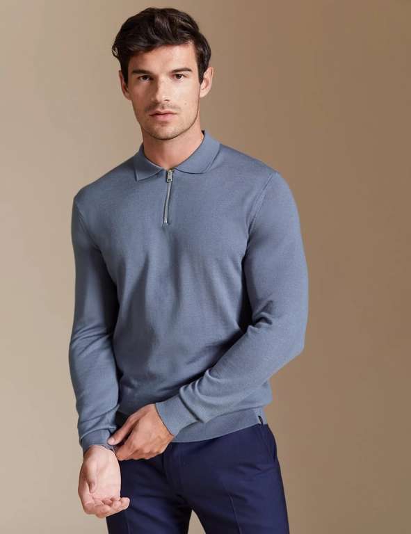 M&S X England Pure Extra Fine 100% Merino Wool Knitted Polo Shirt (Air Force Blue or Navy) - £20 Free Collection @ Marks & Spencer