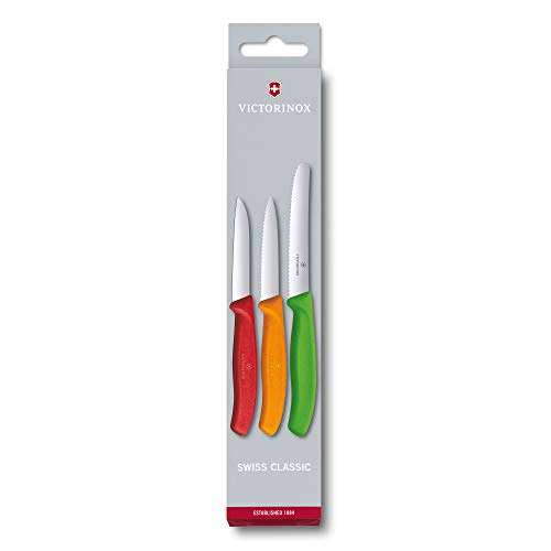 Victorinox 3-Piece Swiss Classic Paring Knife-Set, Stainless Steel, Green/Orange/Red, Set of 3 £11.10 @ Amazon