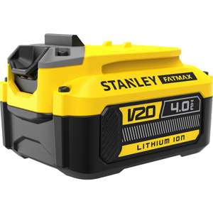 Stanley FatMax V20 18V Battery 4.0Ah £35.98 (UK Mainland) with code sold by tool station/eBay