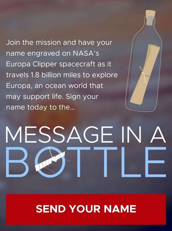 Send your name to Jupiter onboard NASA's Clipper Spacecraft - Free