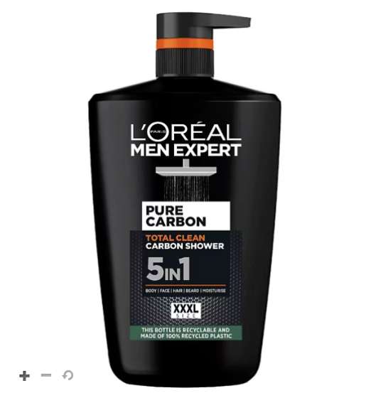 L'Oreal Men Expert Hydra Energetic OR Pure Carbon Shower Gel Large XXL 1L (£1.50 for C&C) - For Student Account Holders With Code