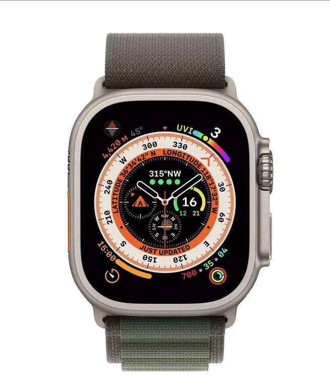 Apple Watch Ultra GPS + Cellular, 49mm Titanium Case with Alpine Loop - Various Sizes/Colours