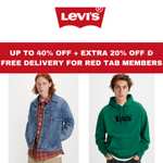 Sale - Up to 40% Off On Selected + Extra 20% Off And Free Shipping For Red Tab Members - @ Levi's