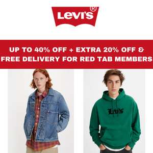 Sale - Up to 40% Off On Selected + Extra 20% Off And Free Shipping For Red Tab Members - @ Levi's