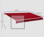 Outsunny 4x2.5M Manual Awning Red Free delivery with code