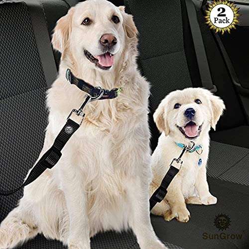 2 x Adjustable Dog Safety Belt for Car-Dog Seat Belt for Car -Dog Car Harness - £3.95 sold by Petzana fulfilled by Amazon