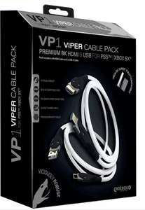 Gioteck Viper Cable Pack - 2m HDMI 2.1 / 3.5m USB-A to USB-C Cable - Free C&C Selected Stores