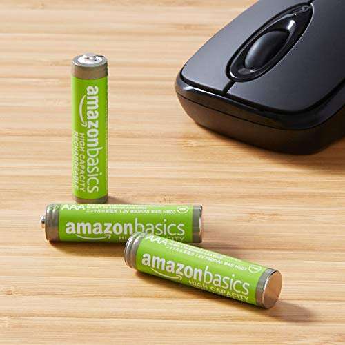 Amazon Basics AAA High-Capacity 850mAh NiMH Rechargeable Batteries (Triple A), Pre-charged, 8-Pack £6.34 S&S