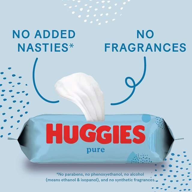 Huggies Pure Baby Wipes 12 x 56 Per Pack - More Card Price