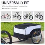 HOMCOM Bike Trailer Cargo in Steel Frame Extra Bicycle Storage Carrier (White and Black) with voucher - sold & dispatched by MHSTAR