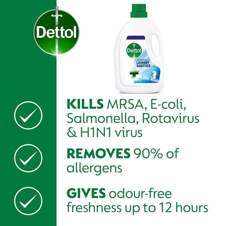 Dettol Antibacterial Laundry Cleanser Additive, Fresh Cotton (Packaging May Vary), 1.5L (Pack of 4) £12 / £10.80 Subscribe & Save @ Amazon