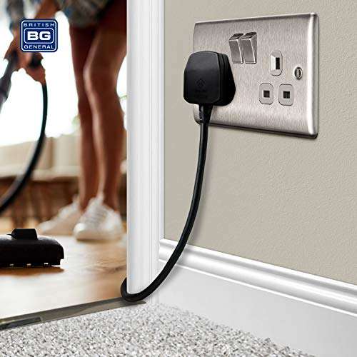 BG Electrical NBS22G-01 Double Switched Power Socket, Brushed Steel, 13 Amp £5.24 @ Amazon