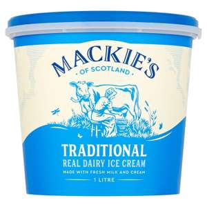 Mackie's of Scotland 1 litre ice cream tub for £2 at Sainsbury's