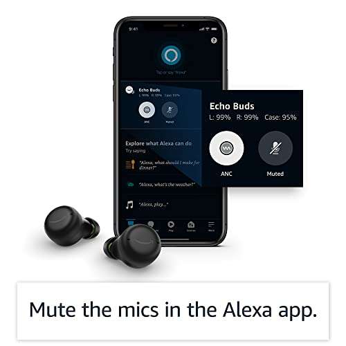 Echo Buds (2nd Gen) | Wireless earbuds with Alexa, Bluetooth in-ear headphones - White and black - £45.99 @ Amazon