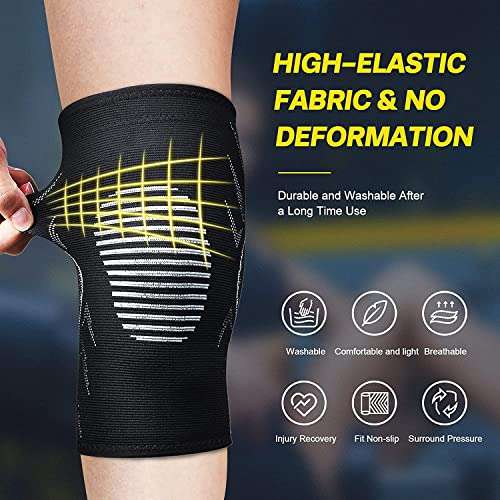 2 Pack Knee Brace, Knee Support for Women and Men, Breathable Anti-Slip Knee Compression Sleeve - Sold by BLOOM Store