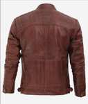 Men's Distressed Brown Motorcycle Leather Jacket - £151 (With Code) Delivered @ F Jackets