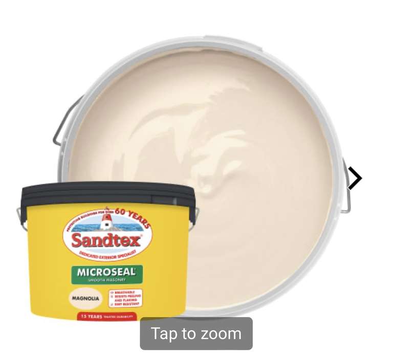 Sandtex Microseal Ultra Smooth Weatherproof Masonry 15 Year Exterior Wall Paint, 10L (5 Colour Options) £30 + Free Collection @ Wickes