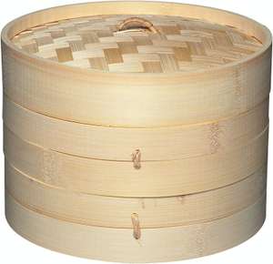 KitchenCraft World of Flavours Bamboo Steamer Basket, 2 Tier, 20 cm, Beige - £11.79 @ Amazon