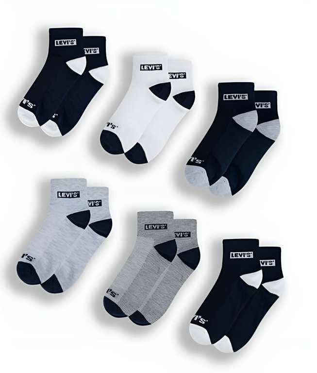 Kids 6 pack of Mid-Cut Socks - £6.40 + Free Delivery - @ Levi's