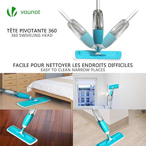 VOUNOT Spray Mop, Floor Cleaner Mop with 2 Reusable Microfiber Pads and 650ml Refillable Bottle £9.30 @ Amazon