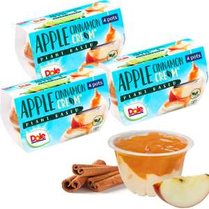 Dole Fruit & Cream Apple & Cinnamon 3 x 4 Packs, Healthy Snack Made with Fresh Fruit - S&S £3.56