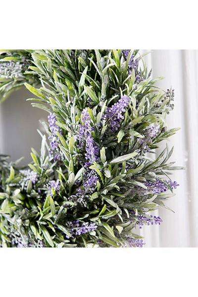 Living and Home Artificial Lavender Round Wreath Decoration + Free Delivery Code