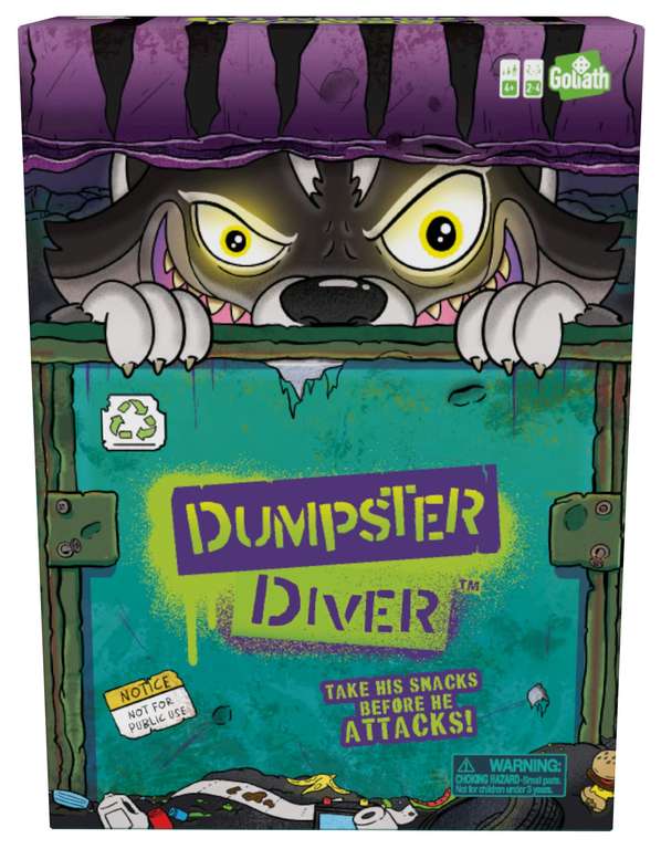 Dumpster Diver: Take His Snacks Before The Raccoon Attacks! | Kids Action Games | For 2-4 Players | Ages 4+