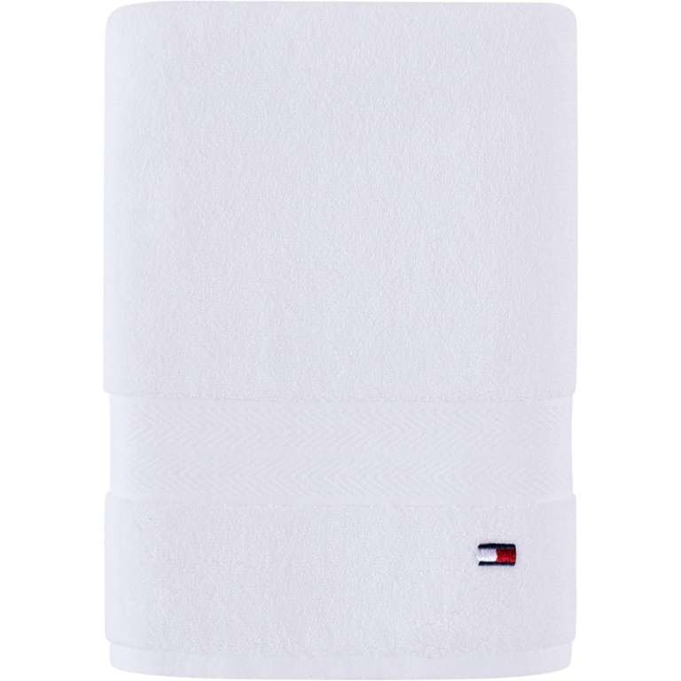Tommy Hilfiger 100% Cotton (Bright White) Modern Solid American Bath Towel