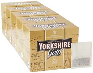 Yorkshire Gold Tea - Pack of 5 x 80 Tea Bags - 400 bags - £12.50 (Discount applied at checkout) Dispatched within 1 to 3 weeks @ Amazon