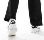Men’s Nike Cortez leather trainers in white black and blue