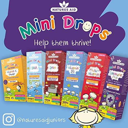 Natures Aid Mini Drops Multi-vitamin for Infants and Children, Sugar Free, 50 ml £2.56 (plus possible 15% off first s&s order) @ Amazon