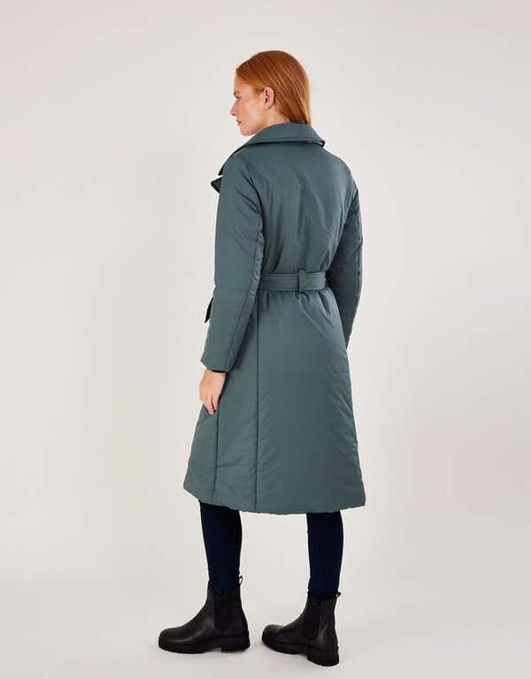 Nina padded trench coat green Now £43.20 with Free Click and Collect From Parcel Shop @ Monsoon