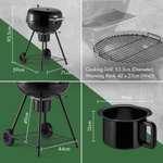 VonHaus Charcoal BBQ 22.5" – Portable Kettle Barbecue with Warming Rack, Temp Gauge, Removable Ash Cup, With 25% Voucher Sold By Von Haus