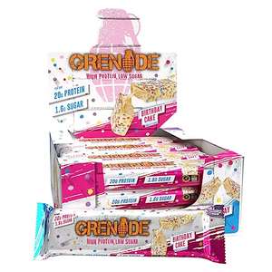 Grenade High Protein, Low Sugar Bar - Birthday Cake, 12 x 60 g / £17.77 S&S - £17.50 Max S&S