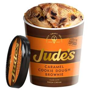 Jude's icecream tub 460ml - Vanilla, Salted Caramel, Chocolate Brownie, Cookie Dough - for £2.75 at Sainsbury's