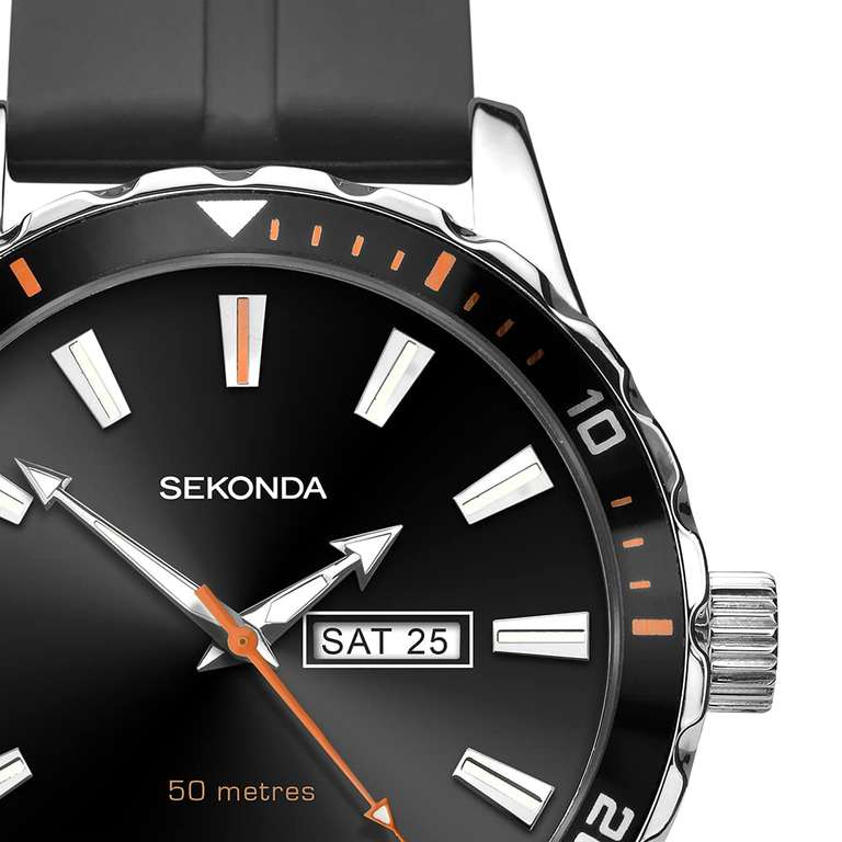 SEKONDA Unisex-Adult Analogue Classic Quartz Watch with Rubber Strap 1351.27