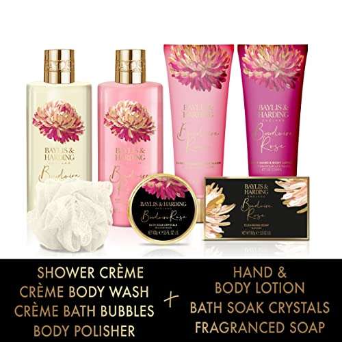 Baylis & Harding Boudoire Rose Luxury Keepsake Box Bathing Treat Gift Set- Vegan Friendly £11.30 @ Amazon