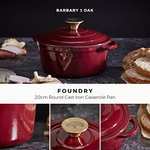 Barbary & Oak Round Cast Iron Casserole Pan with Durable Enamel Interior, 20cm