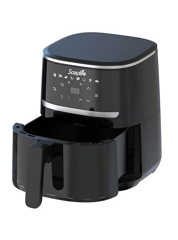 Scoville Black 4.3L Digital Air Fryer With Window (3 Year Warranty and Free Click and collect)