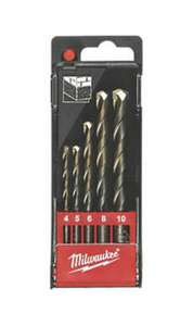 MILWAUKEE STRAIGHT SHANK Masonry Drill Bit Set 5 Pieces - £4.49 with free click and collect from Screwfix