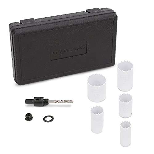 Amazon Basics 7 Piece Bi-Metal All Purpose Hole Saw Kit with Carry Case 22mm to 38mm - £12.49 @ Amazon