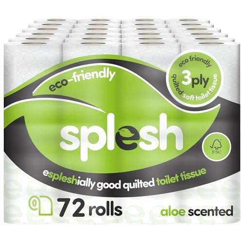Splesh by Cusheen 3-ply Toilet Roll - Aloe Vera Fragrance (72 Pack) - sold and dispatched by Cusheen