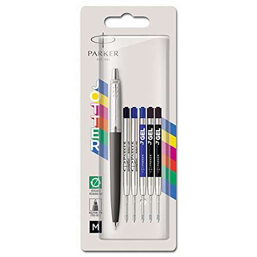 Parker Jotter Originals Ballpoint Pen | Medium Point | 2 Ballpoint & 3 Gel Refills | Blue & Black Ink | 6 Count - £9.29 @ Amazon