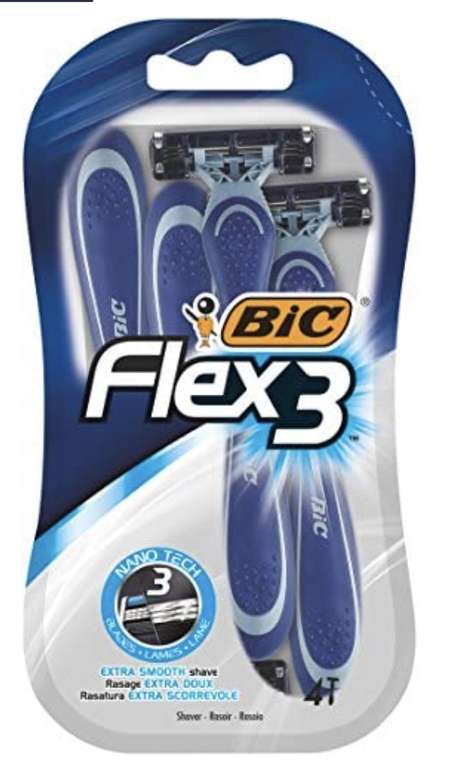 BIC Flex 3, Triple Blade Razor Blades for Men, With Moving Blade Heads for a Close and Soft Shave, Pack of 4 - 2packs for £4 @ Amazon
