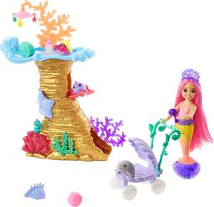 Barbie Mermaid Power Playset with Chelsea Mermaid Doll, 4 Pets, Coral Reef Play Area, Stroller & Accessories