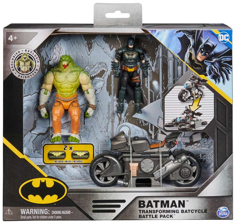 DC Comics, Batman Transforming Batcycle Battle Pack w/Killer Croc & Batman Action Figure