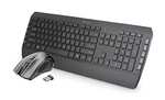 Trust 24031 Tecla-2 Wireless Keyboard and Mouse Set with QWERTY UK Layout, Silent Keys, Full-Size Layout, 10 m Range, del late Aug