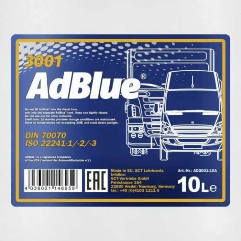 AdBlue 10 litres DEF BlueDEF Mannol German Ad Blue Car & Commercials - £11.99 Delivered (UK Mainland) @ eBay / carousel_car_parts